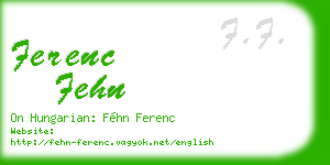ferenc fehn business card